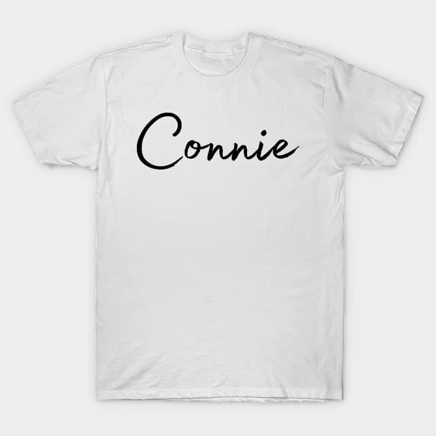 Connie Name Calligraphy T-Shirt by Word Minimalism